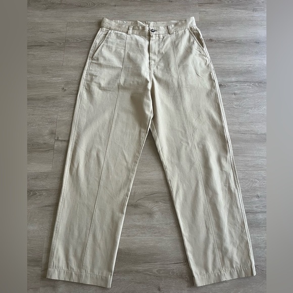 ZARA Cotton Linen Blend Relaxed Fit Pants Sz L - Picture 1 of 7
